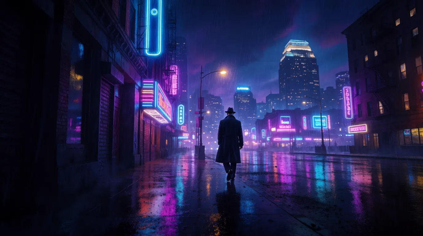 Rainy city street