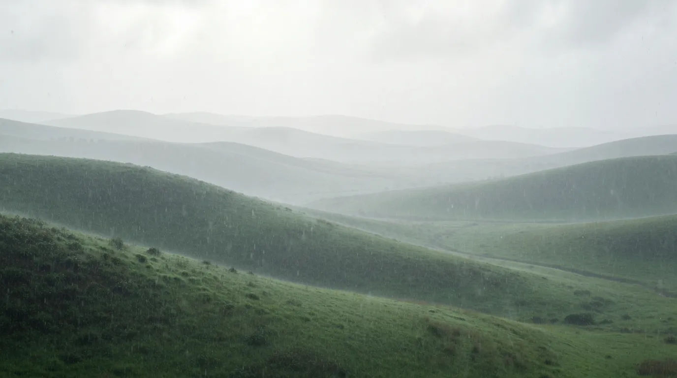 Countryside downpour