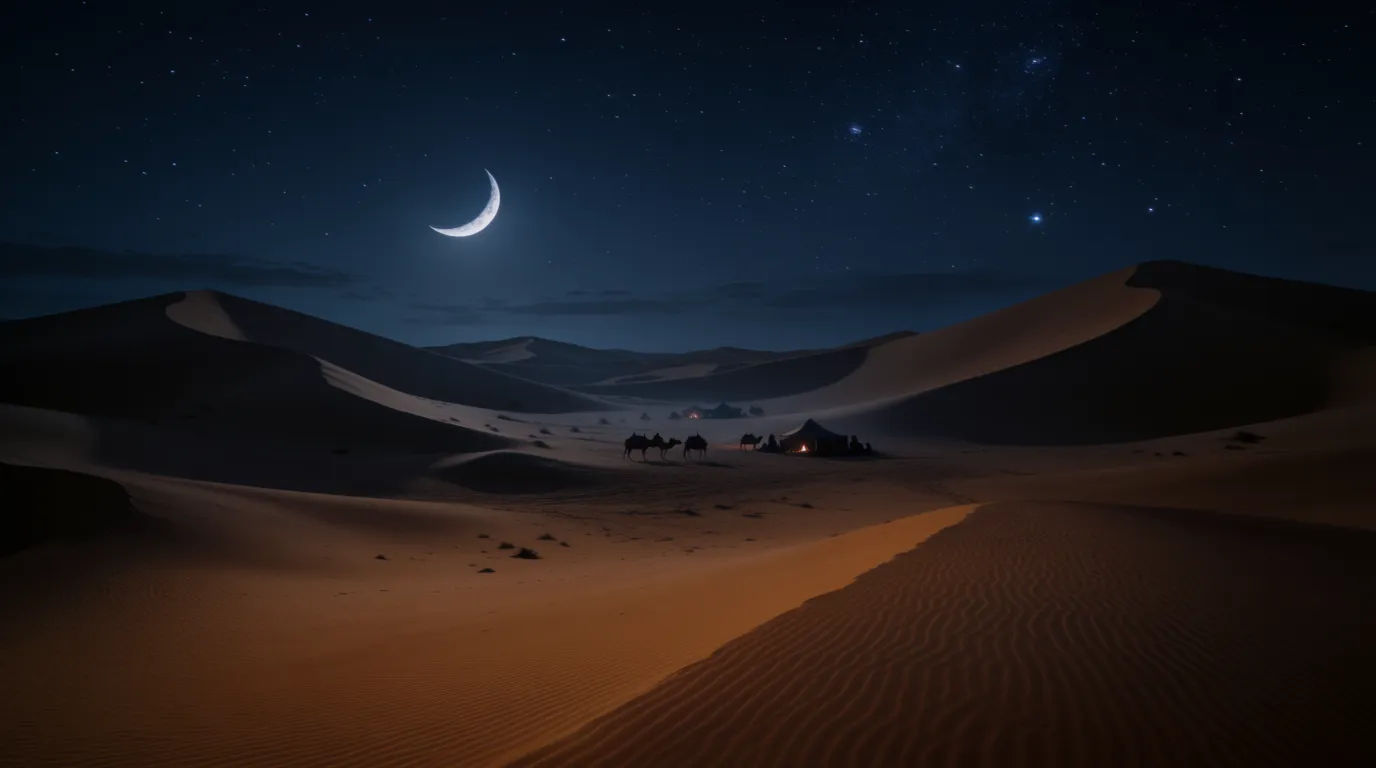 Desert night crescent