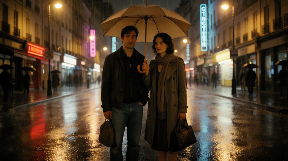 Rainy city evening