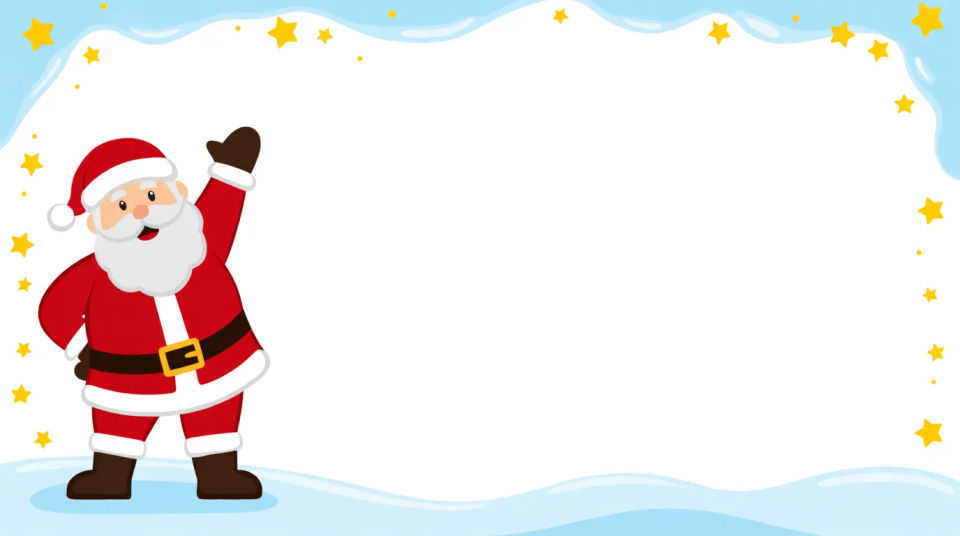 Santa on a greeting card