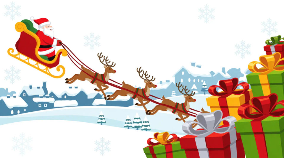 Santa scene banner