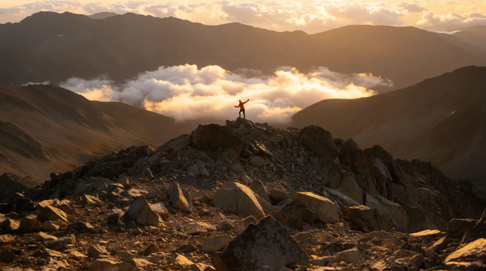 Summit at sunrise