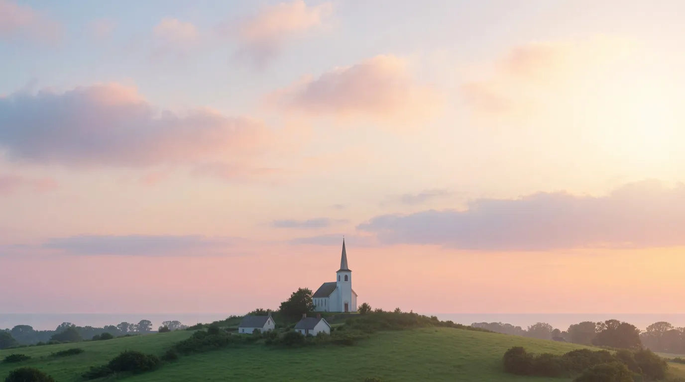 Country church at dawn