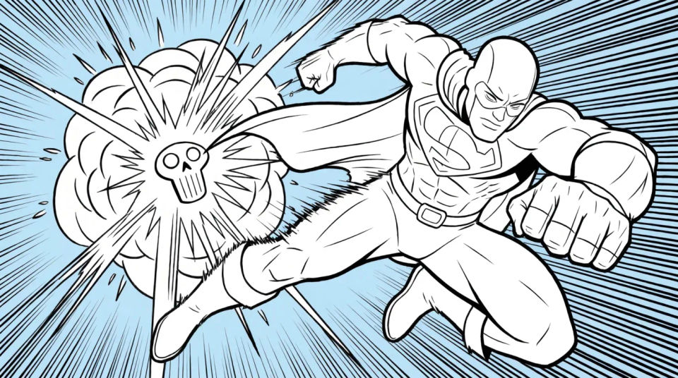 Action battle scene
