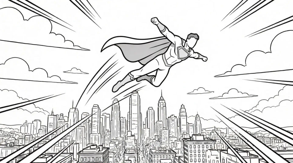 Superhero city skyline