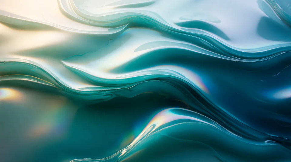 Flujo abstracto en verde azulado