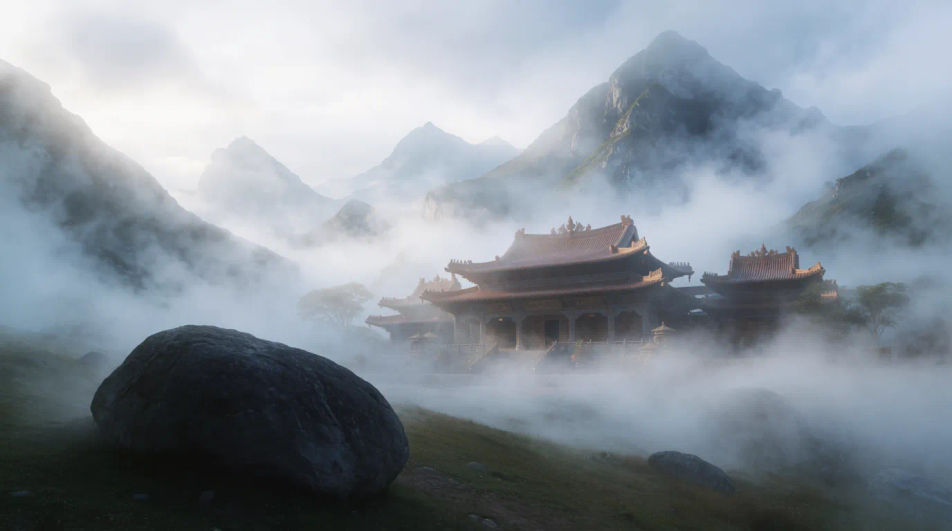 Mountain temple valley