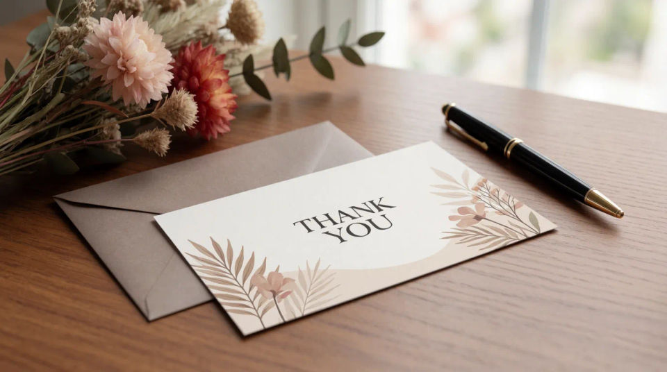Card flat lay wide