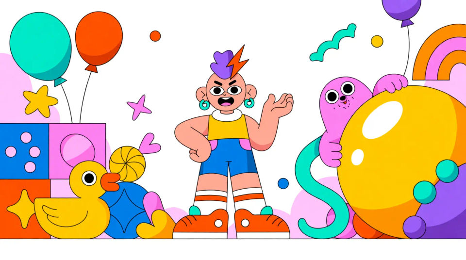 Cartoon world scene