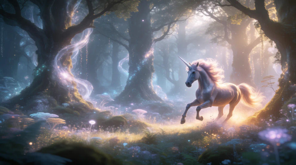 Bosque de unicornio panorámico