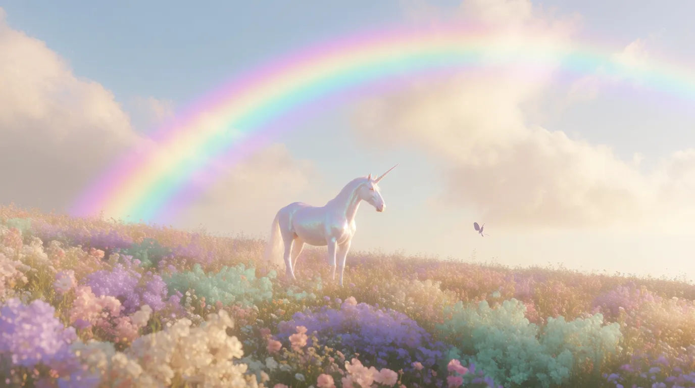 Unicorn rainbow meadow