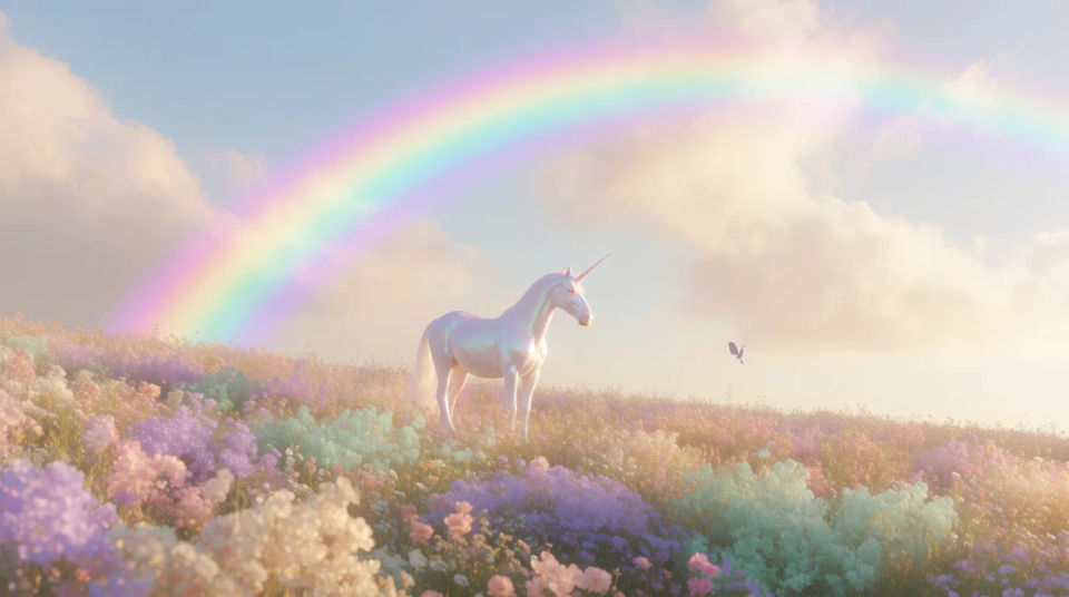 Pradera arcoíris de unicornio