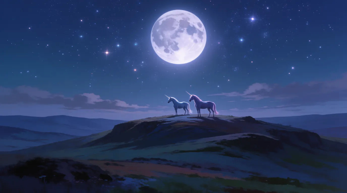 Unicorns under the moon