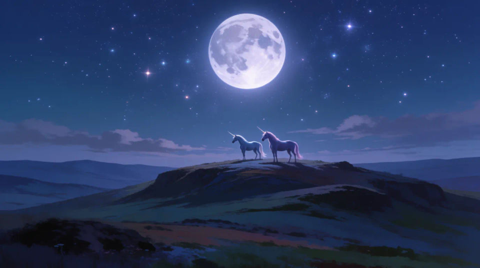 Unicornios bajo la luna