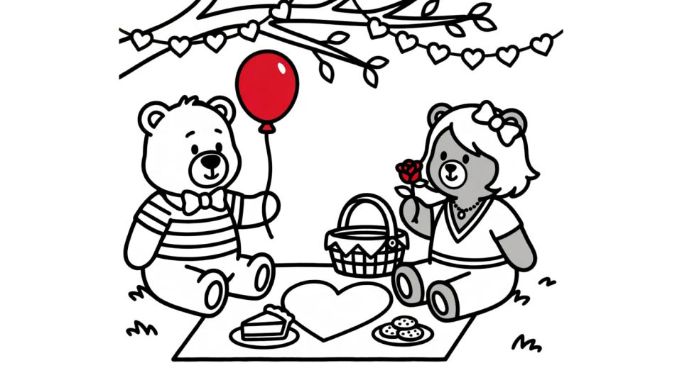 Valentine picnic scene
