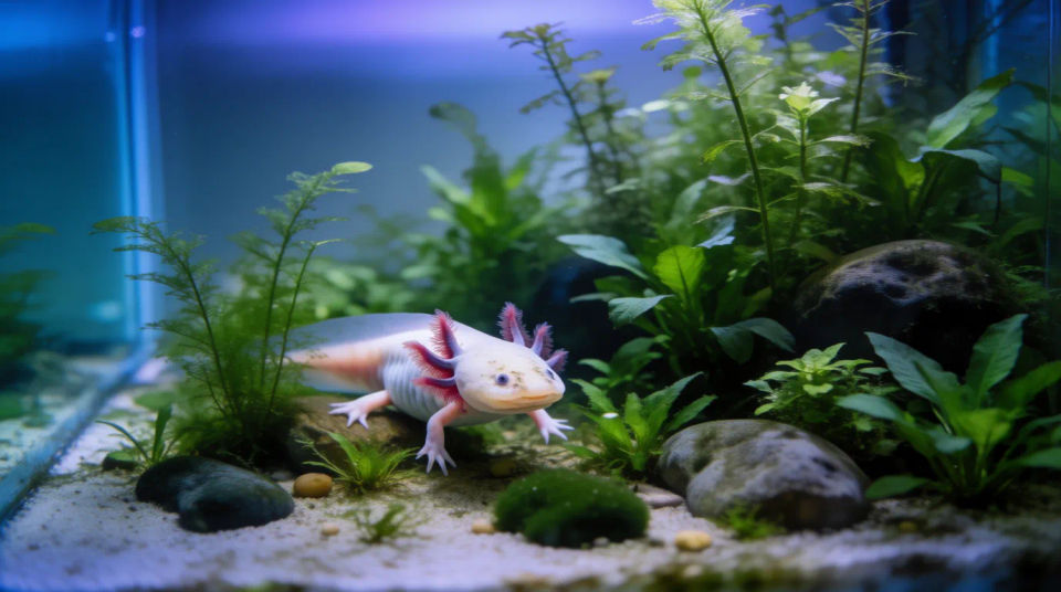 Acuario con plantas