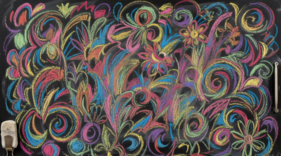 Colorful chalk panorama