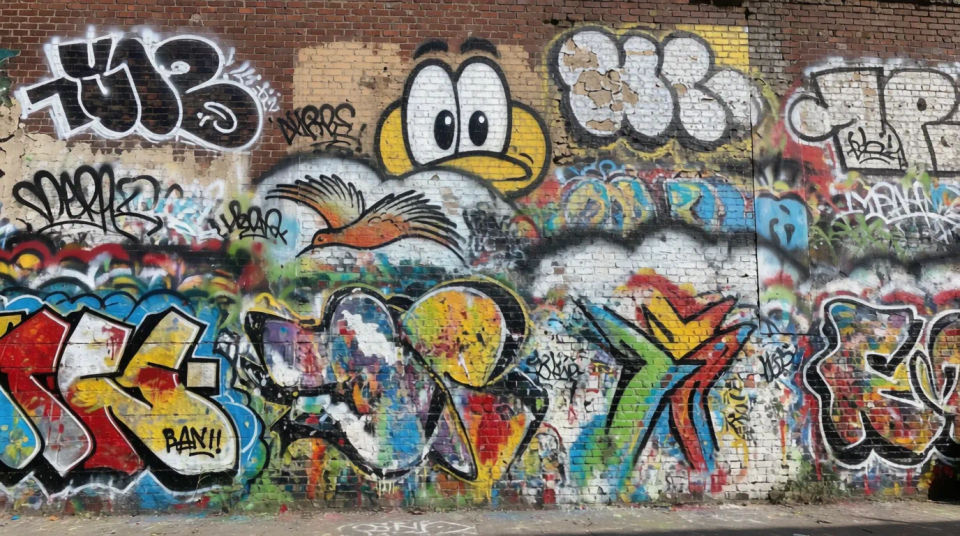 Muro callejero con grafiti