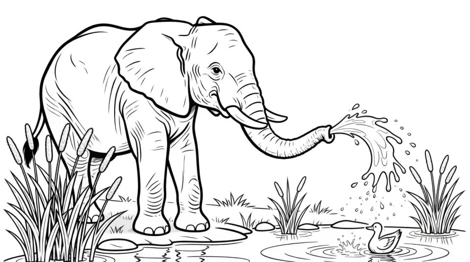 Elephant at the watering hole