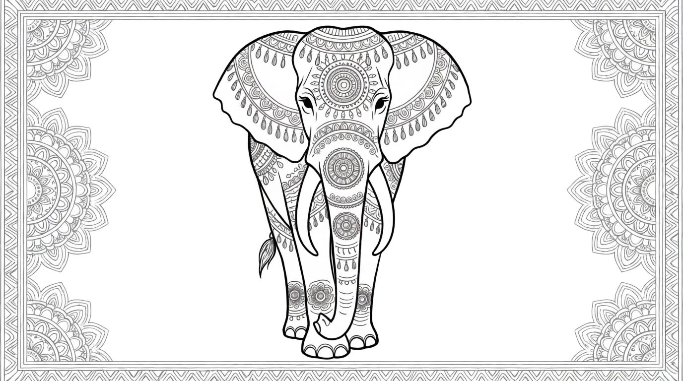 Mandala elephant panel