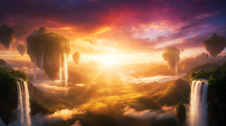 Panorama de islas del cielo