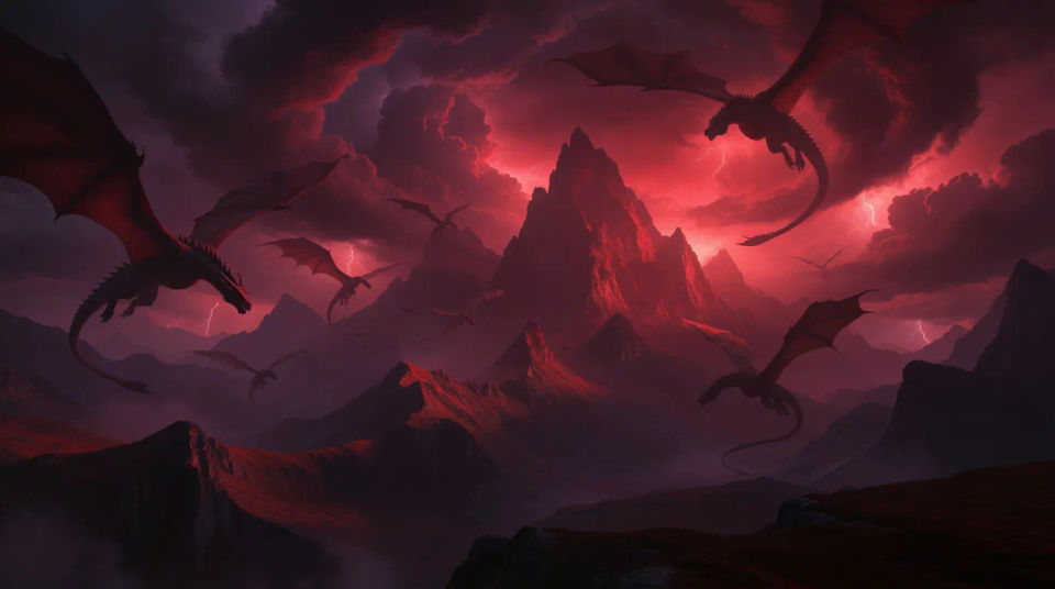 Cielo de tormenta de dragones