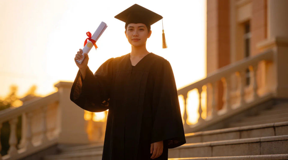 Campus portrait golden hour
