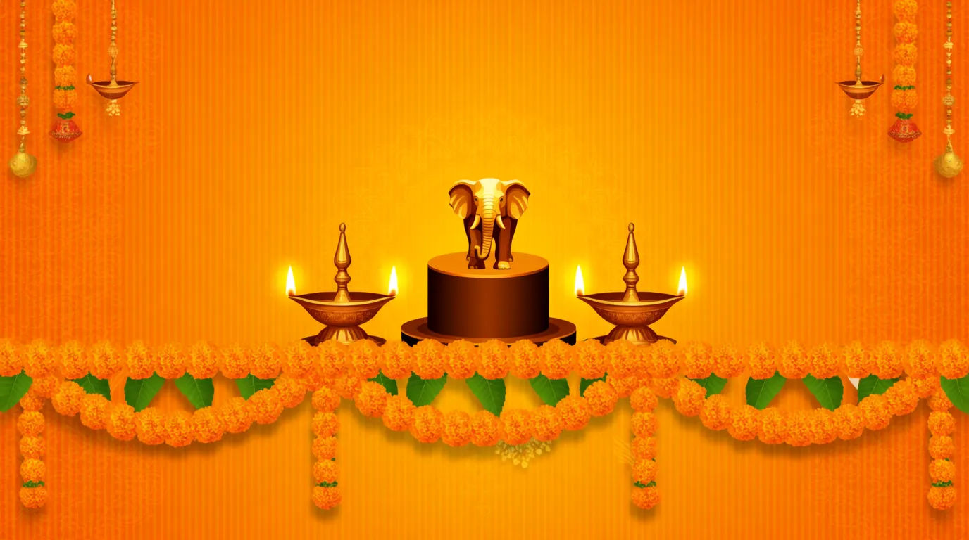 Saffron greeting banner