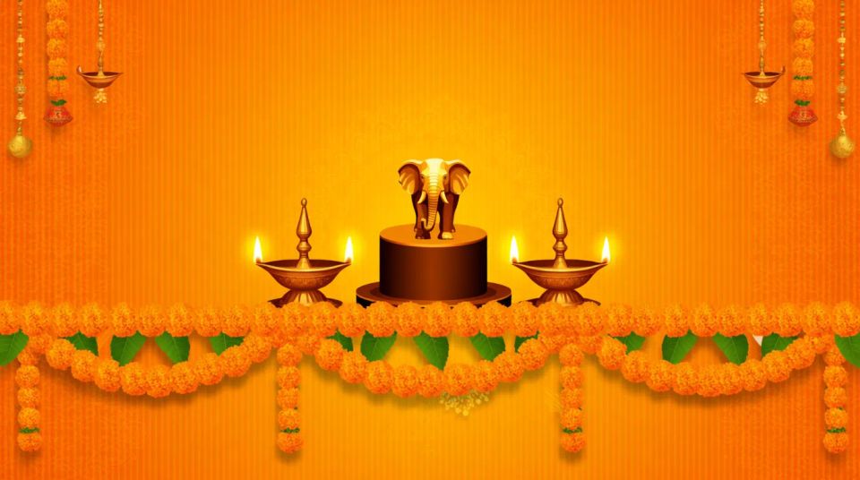 Saffron greeting banner
