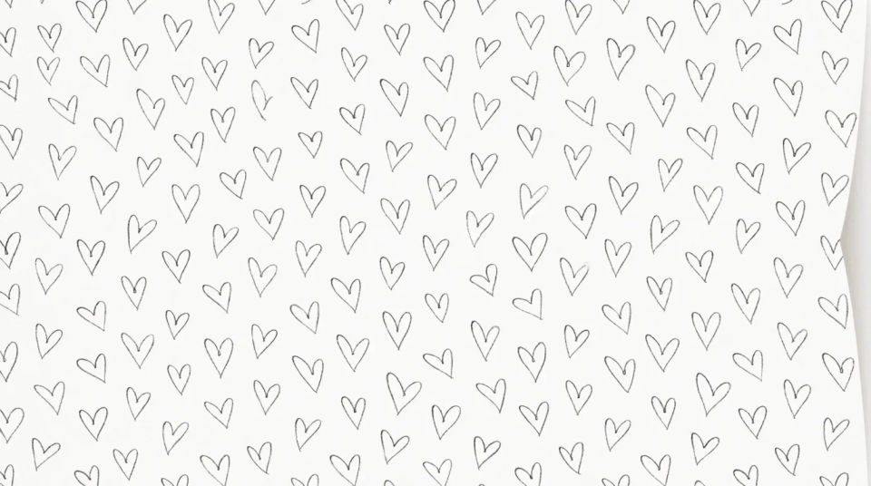 Mosaico de corazones doodle
