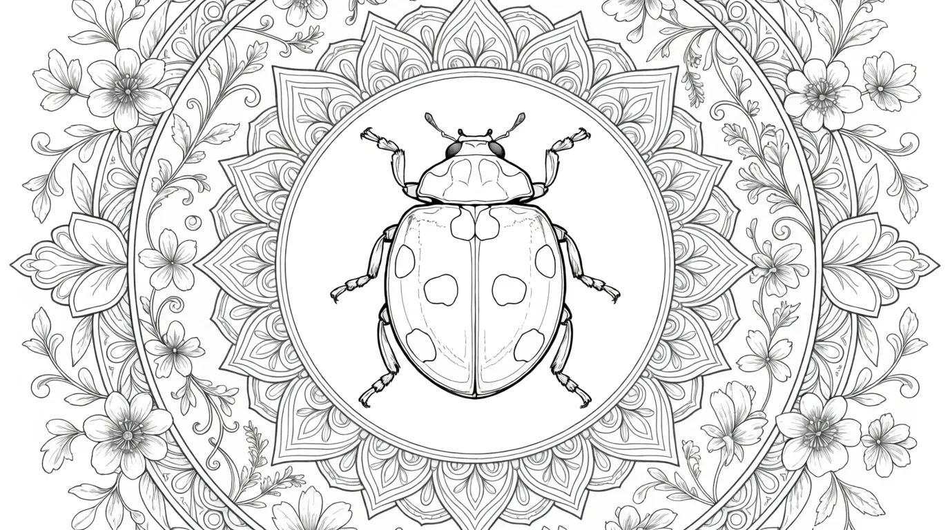 Mandala ladybug panel