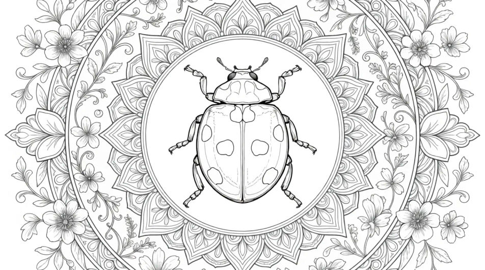 Mandala ladybug panel