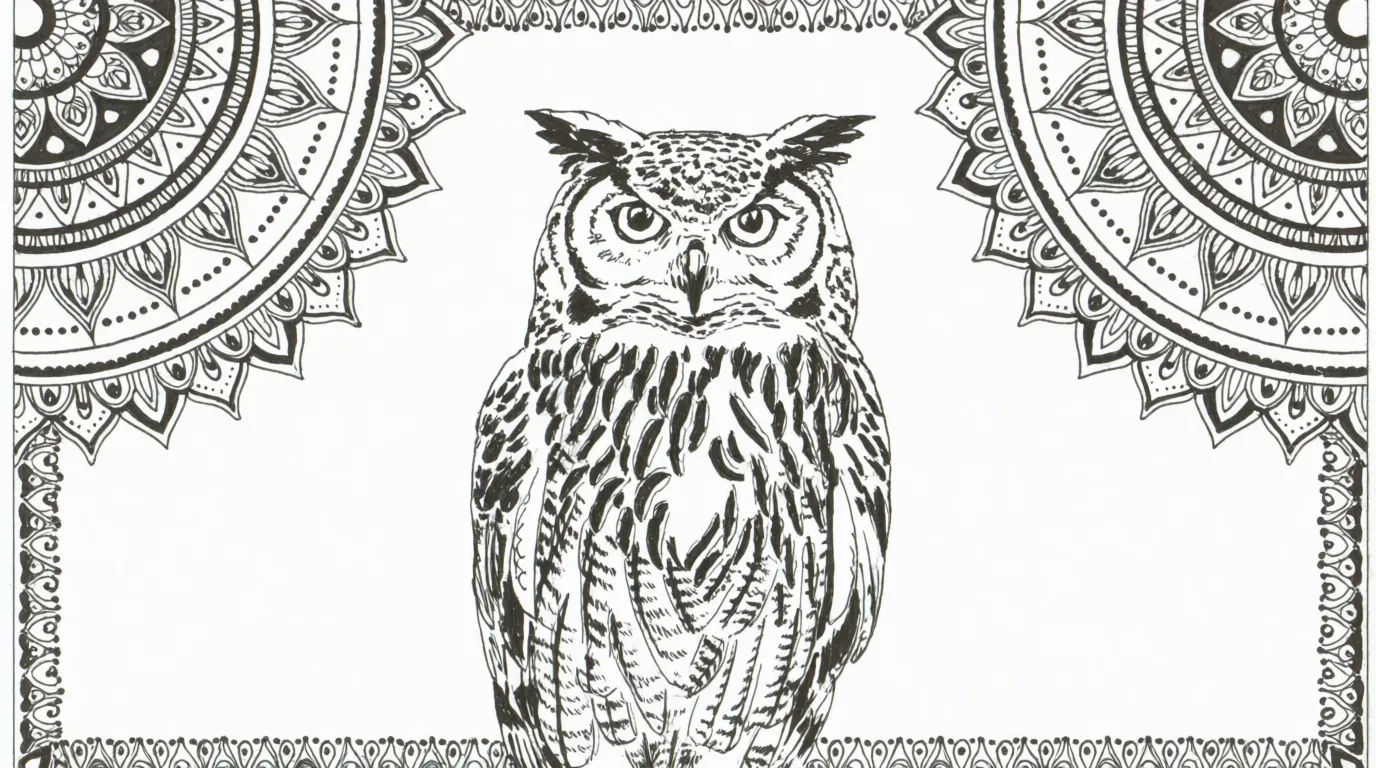 Mandala owl panel