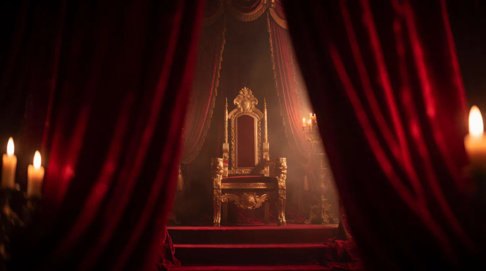 Fondo de trono de terciopelo