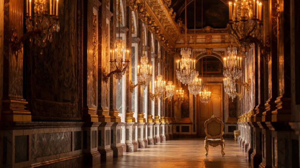 Vista de salón de palacio