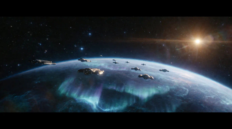 Flotte über dem Planeten