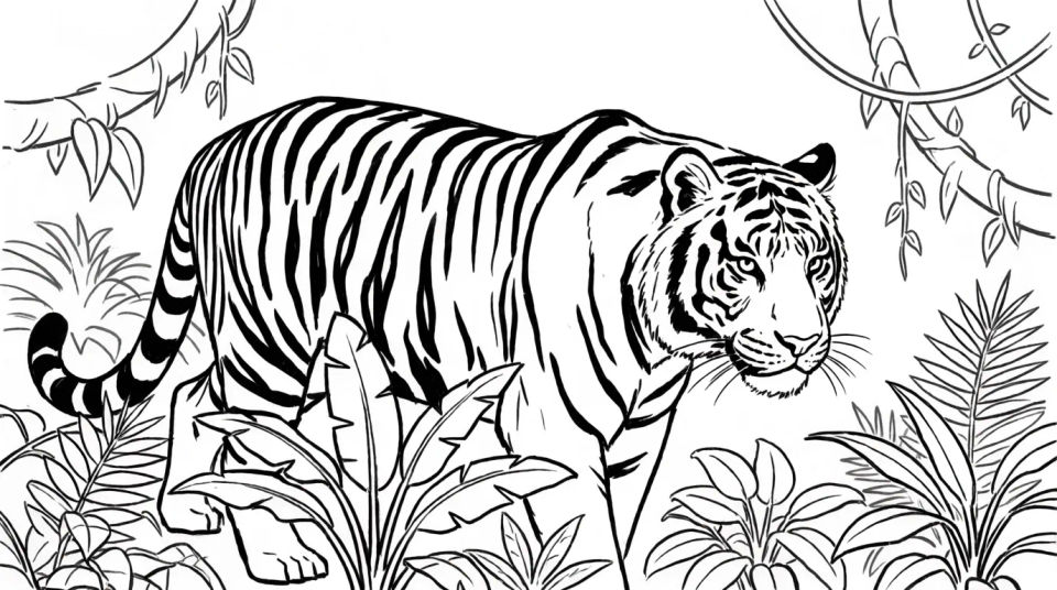Tiger in the jungle