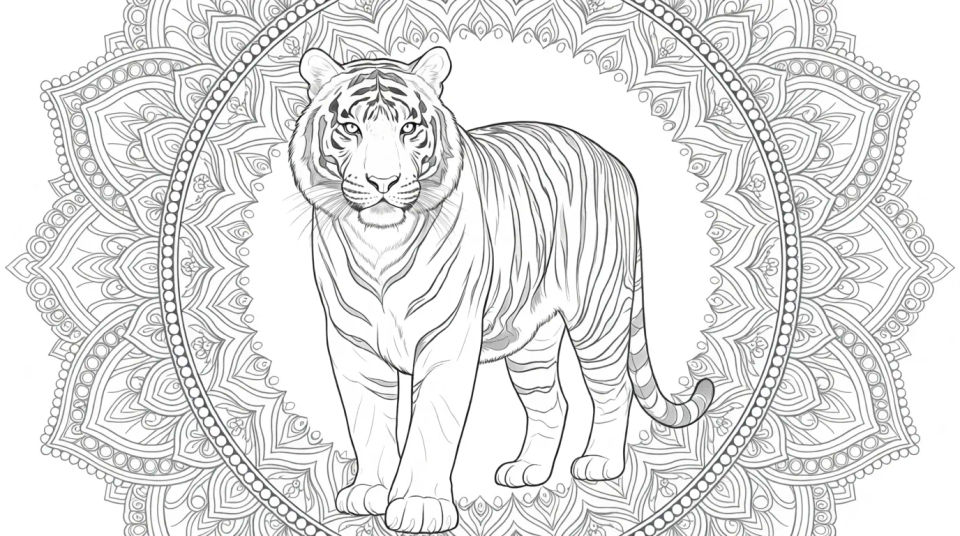 Mandala tiger panel