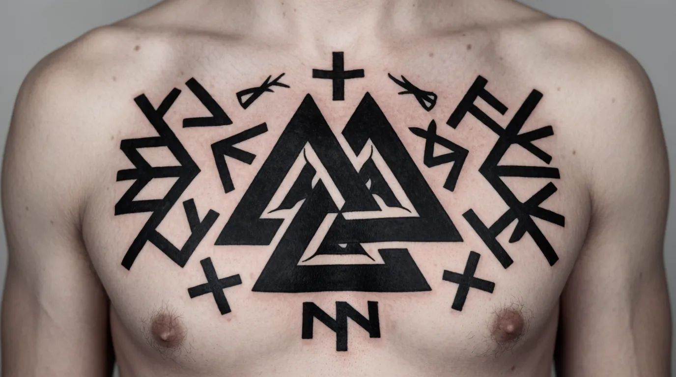 Chest valknut piece