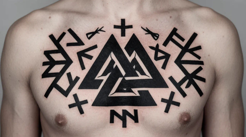Chest valknut piece