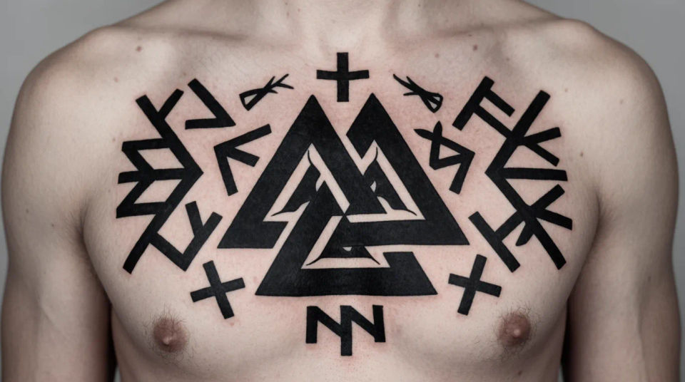 Chest valknut piece