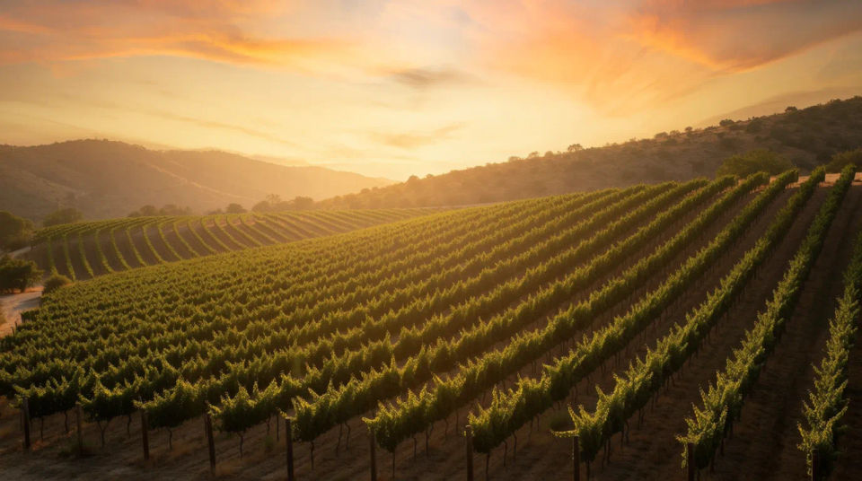 Viñedo al atardecer