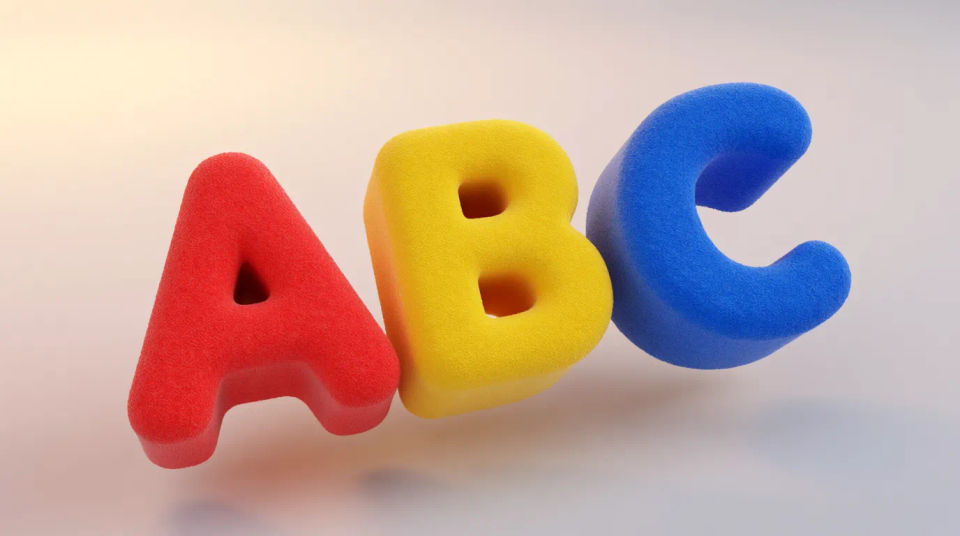 Colorful word row
