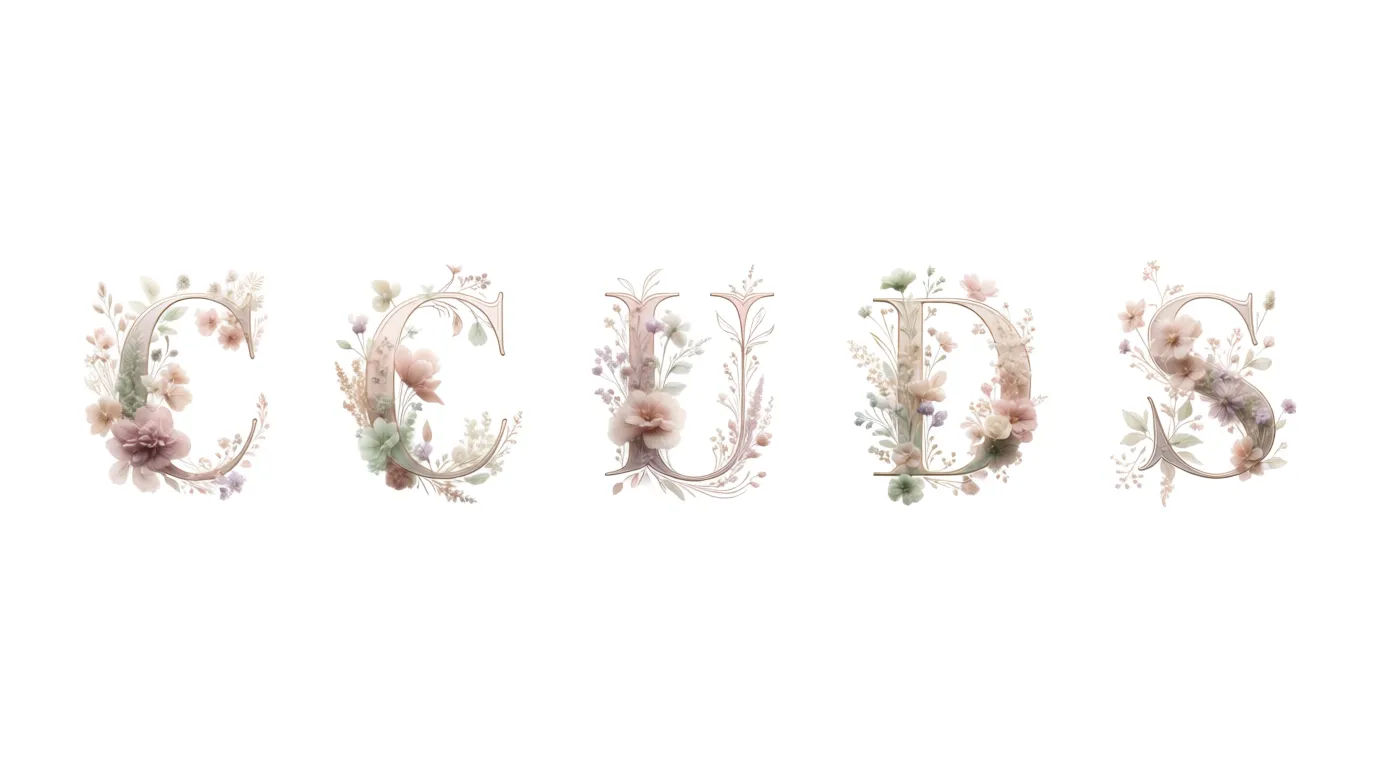 Floral monogram set