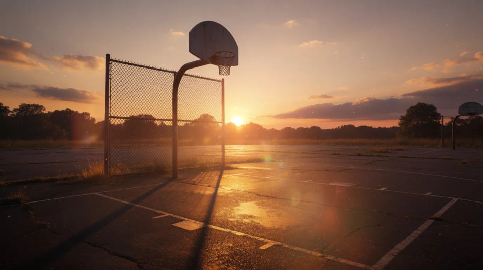 Outdoor court sunset