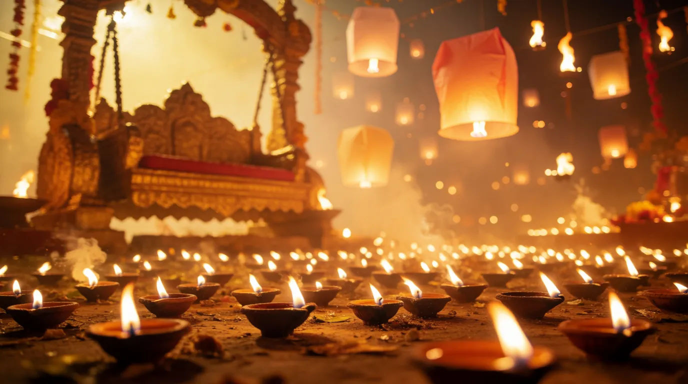 Diya and lanterns
