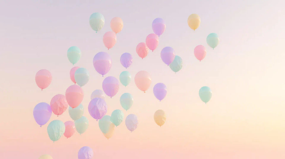 Balloons rising