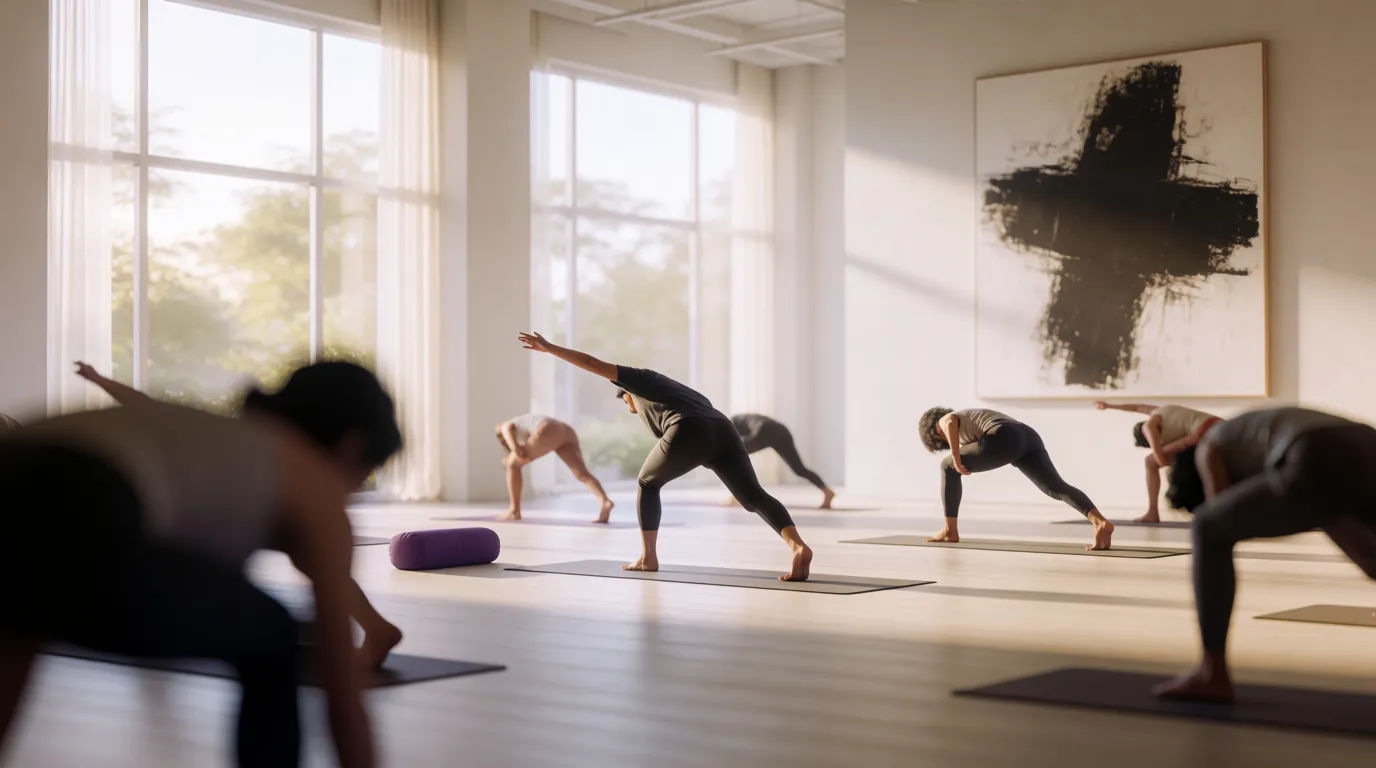 Studio yoga class