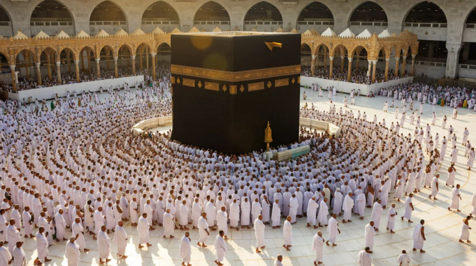 Kaaba and crowds